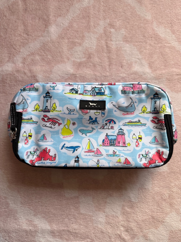 Scout 3-Way Toiletry Bag Cosmetic New England Travel Lighthouse Ocean Lobster